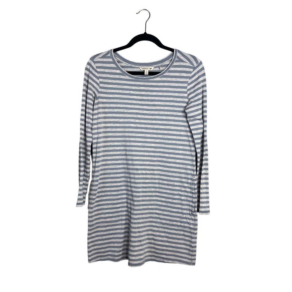Toad&Co Long Sleeve T-Shirt Dress Sz XS‎ Tencel Organic Cotton Striped Casual